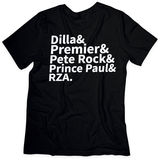 Old School Combo - Yauch, Diamond, and Horovitz (Beastie Boys) Tee, as well as a Dilla, Premier, Pete Rock, Prince Paul, and RZA Tee - OMFnG Tee's