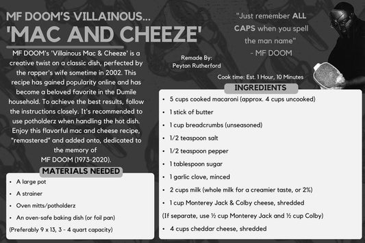 I Made MF DOOM's 'Villainous Mac & Cheeze'