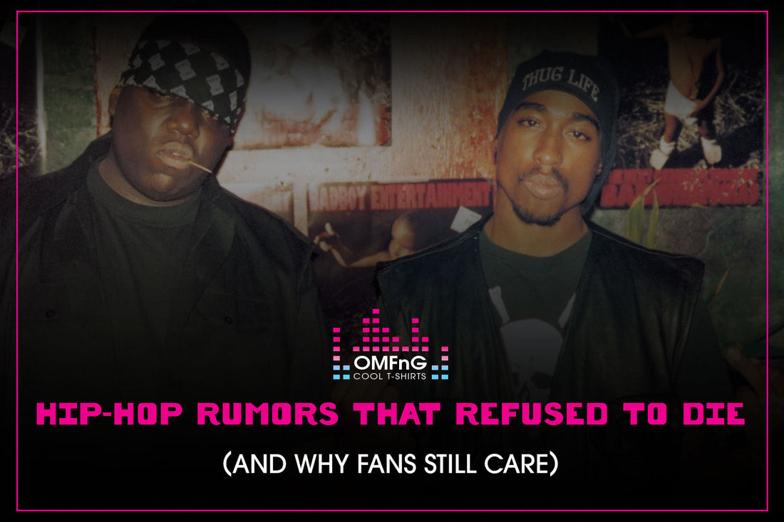 Classic hip-hop rumors including Tupac, Biggie, and rap industry myths