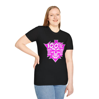 Badass Skull Tee — Neon Pink