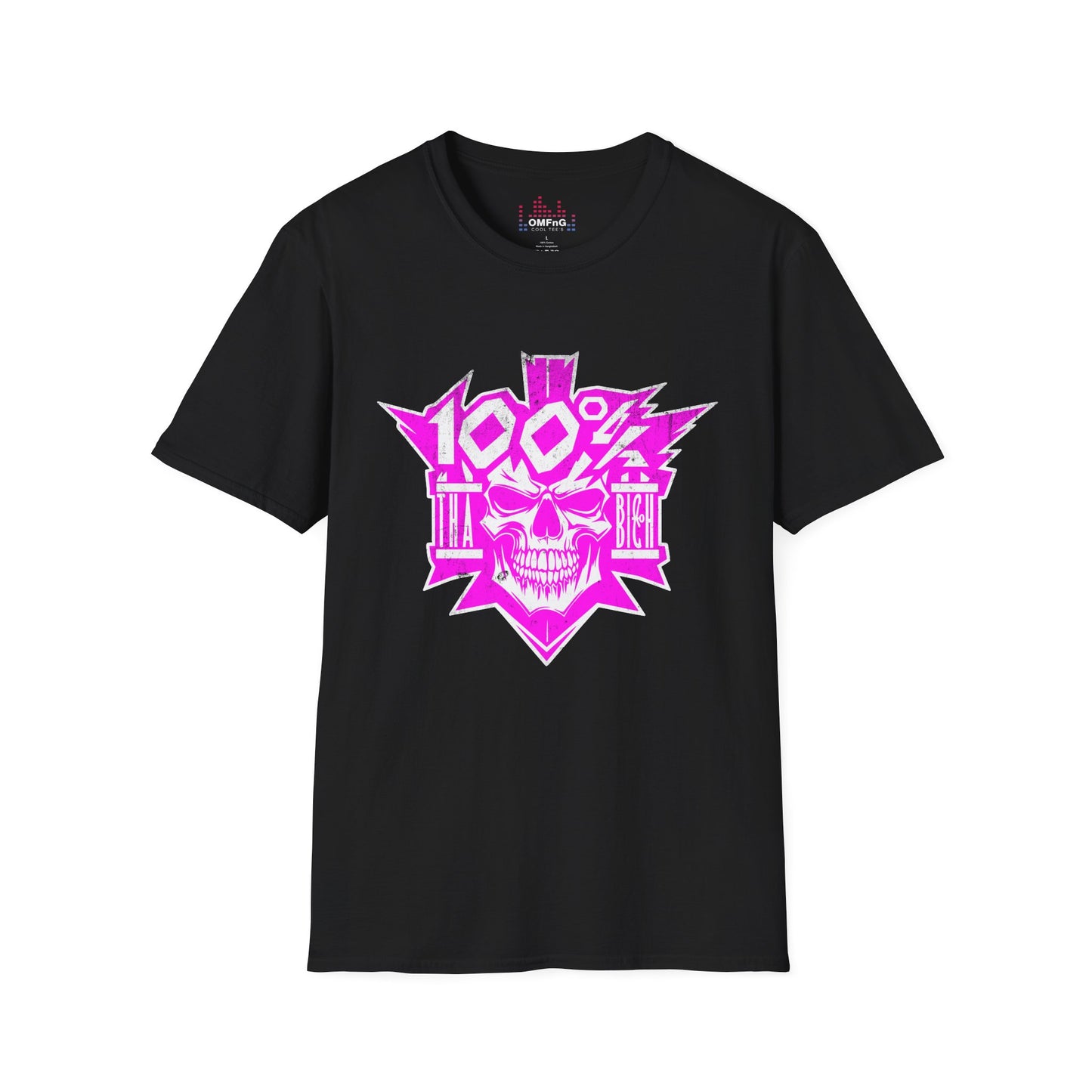 Badass Skull Tee — Neon Pink