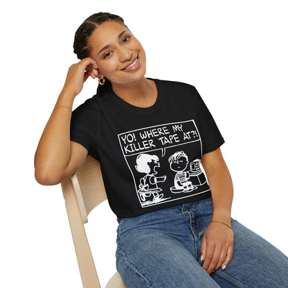 Yo! Where My Killer Tape At?! Tee | Retro Hip-Hop Graphic Shirt | OMFnG