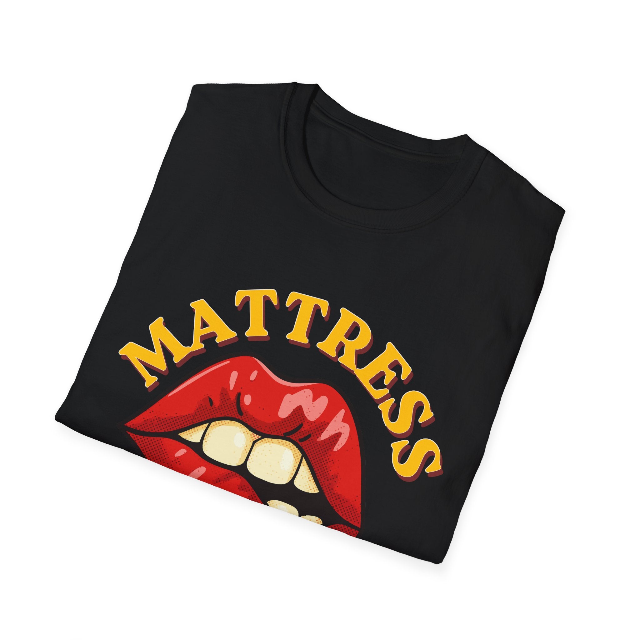 T-Shirt — 'Mattress Actress' Red Lips Graphic Tee | Funny Bedtime & Theater Gift