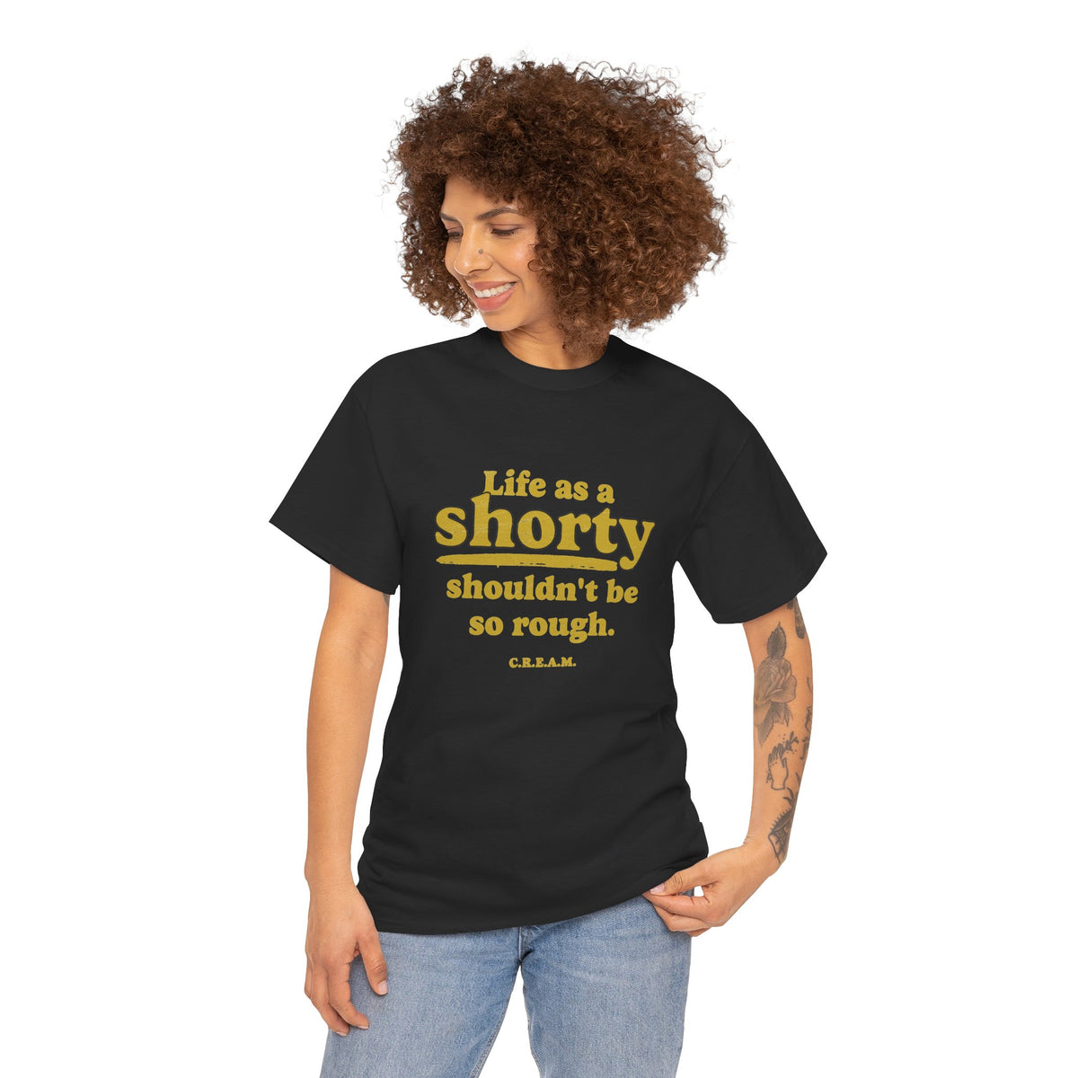 C.R.E.A.M. Shorty graphic tee side view