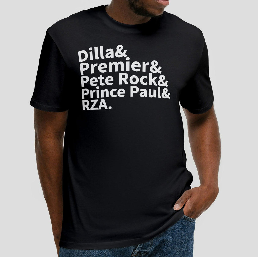 Old School Combo - Yauch, Diamond, and Horovitz (Beastie Boys) Tee, as well as a Dilla, Premier, Pete Rock, Prince Paul, and RZA Tee - OMFnG Tee's