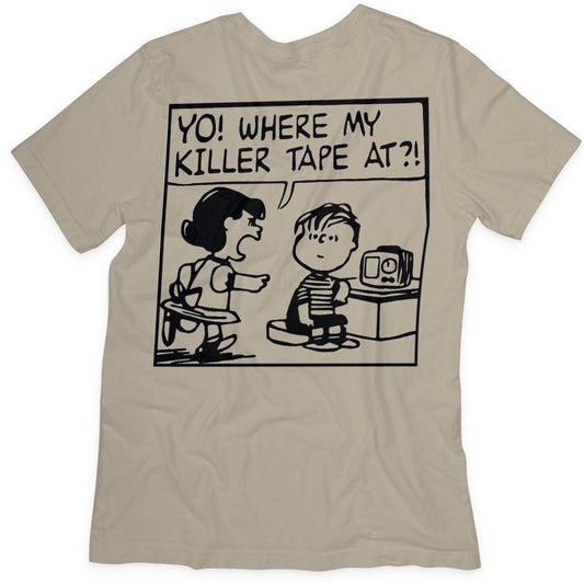 Yo! Where My Killer Tape At?! Beige Wu-Tang Inspired Peanuts Tee