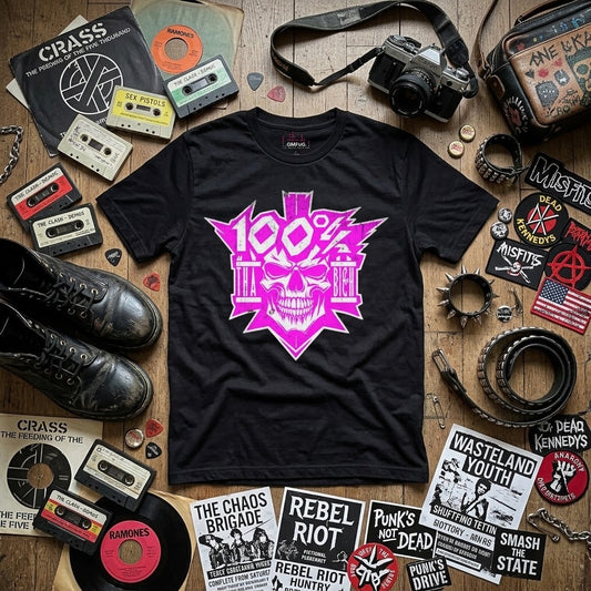 Badass Skull Tee — Neon Pink