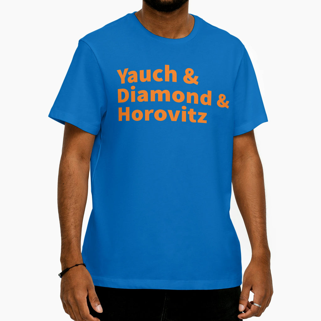 Yauch • Diamond • Horovitz Tee — Knicks Colors (Blue & Orange)