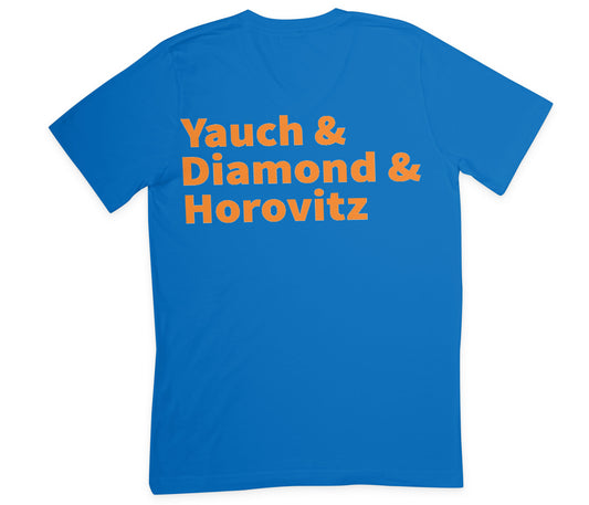 Yauch & Diamond & Horovitz (Beastie Boys) Shirt New York Knicks Colors (Blue & Orange)