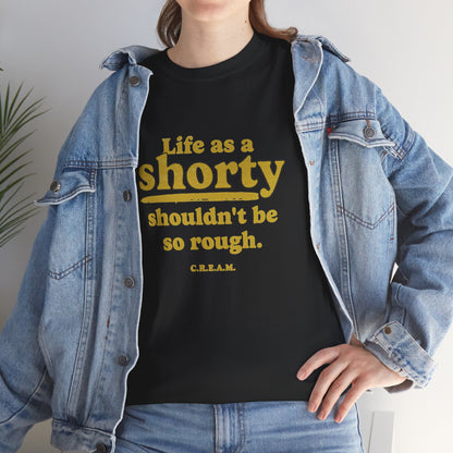 Vintage hip-hop Shorty T-shirt worn on model