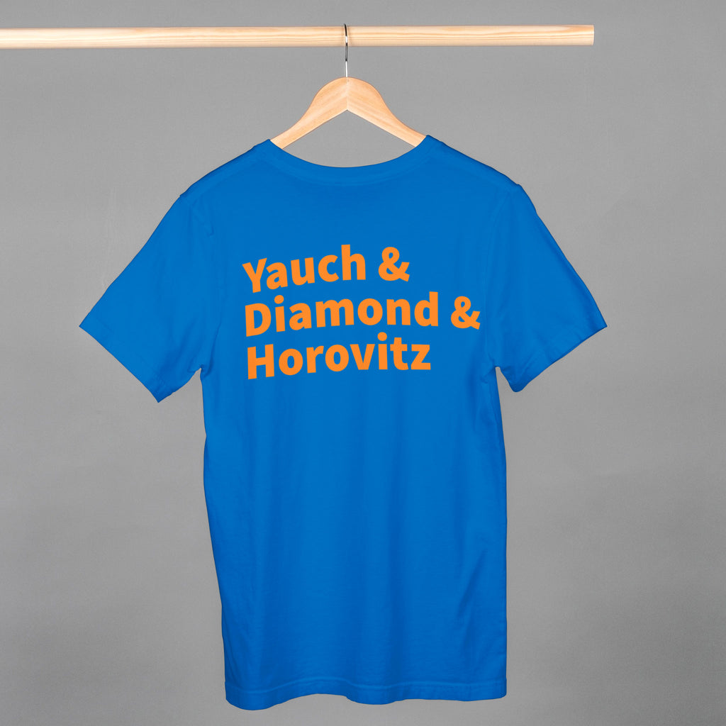 Yauch • Diamond • Horovitz Tee — Knicks Colors (Blue & Orange)