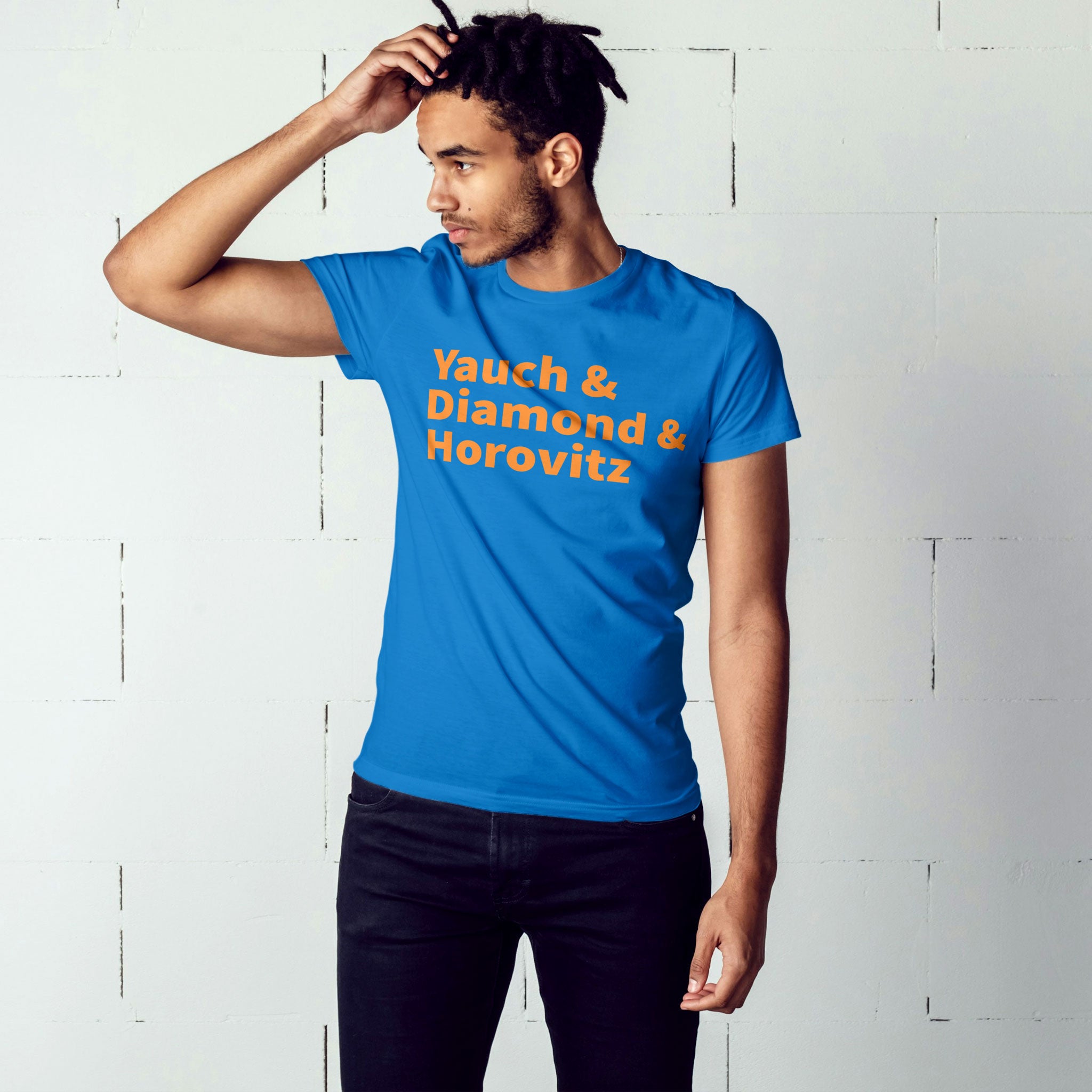 Yauch • Diamond • Horovitz Tee — Knicks Colors (Blue & Orange)