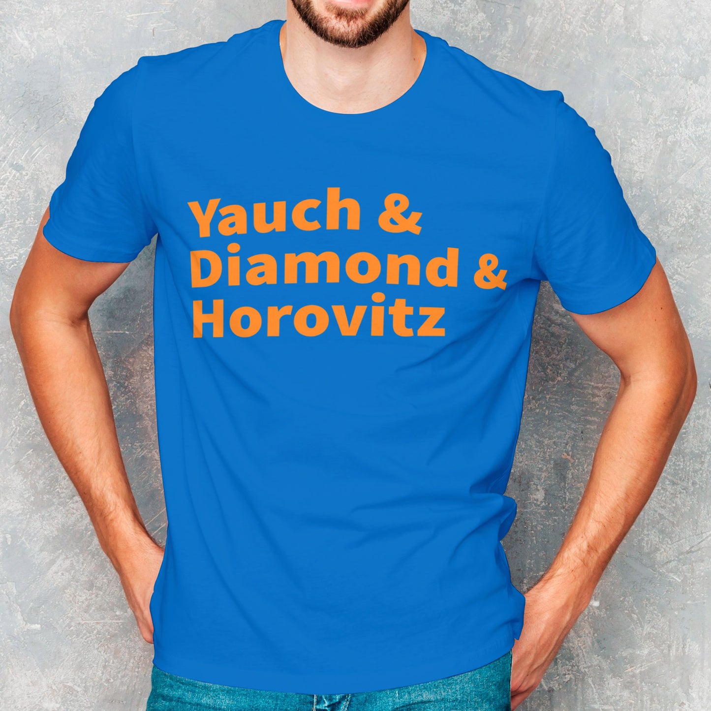 CLOSE OUT | Yauch • Diamond • Horovitz Tee — Knicks Colors (Blue & Orange)