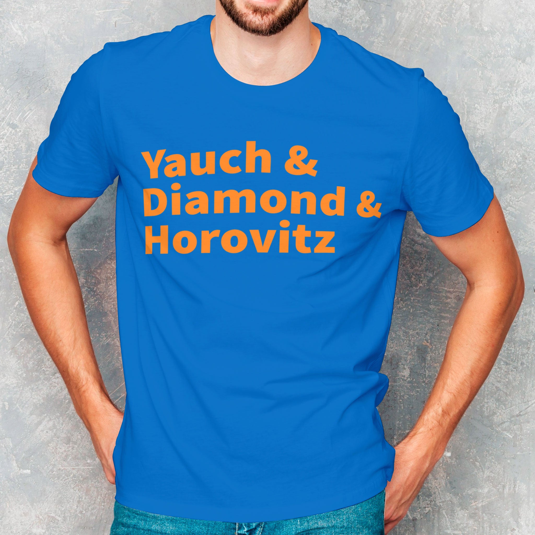 Yauch • Diamond • Horovitz Tee — Knicks Colors (Blue & Orange)