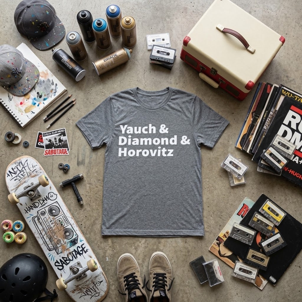 Yauch Diamond Horovitz Beastie Boys Dark Heather Gray Tee