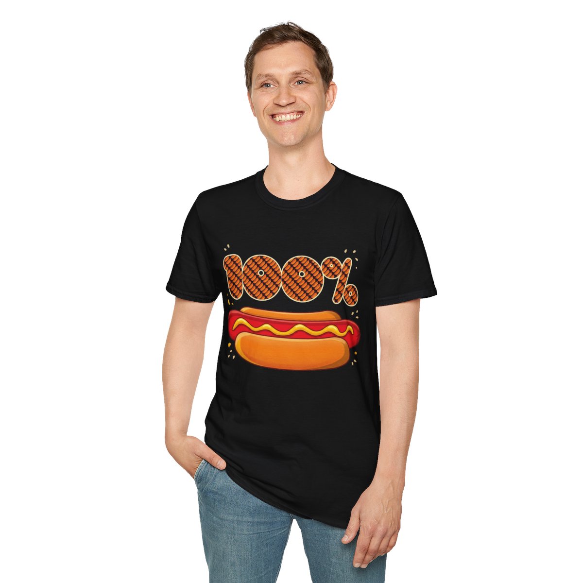 Hot Dog Lover T‑Shirt — 100% Hot Dog Graphic Tee