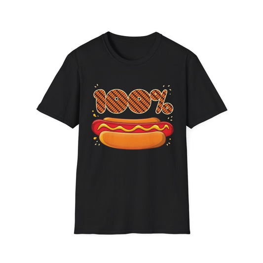 Hot Dog Lover T‑Shirt — 100% Hot Dog Graphic Tee