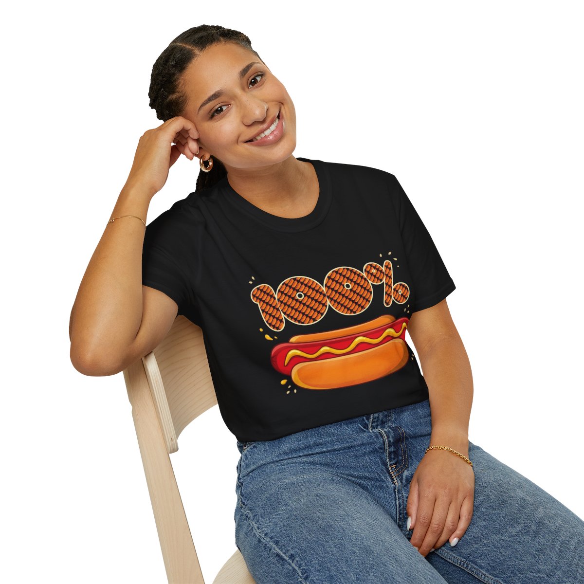 Hot Dog Lover T‑Shirt — 100% Hot Dog Graphic Tee