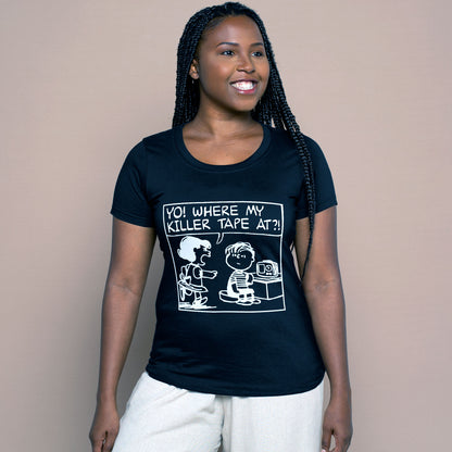 Yo! Where My Killer Tape At?! Tee | Retro Hip-Hop Graphic Shirt | OMFnG